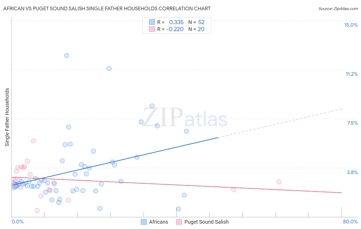 African vs Puget Sound Salish Single Father Households