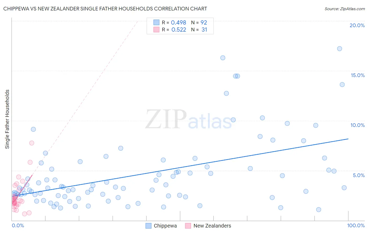 Chippewa vs New Zealander Single Father Households