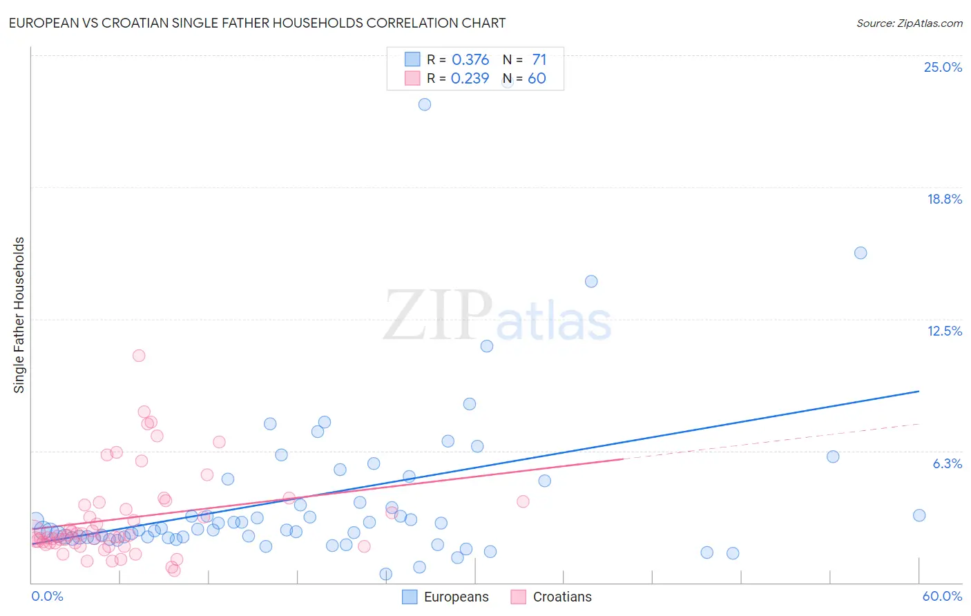 European vs Croatian Single Father Households