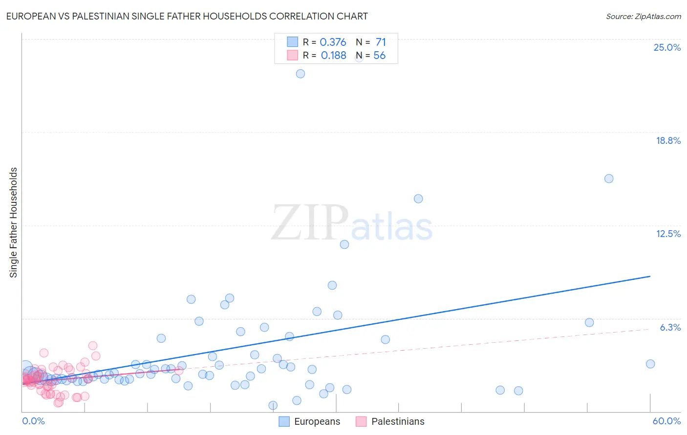 European vs Palestinian Single Father Households