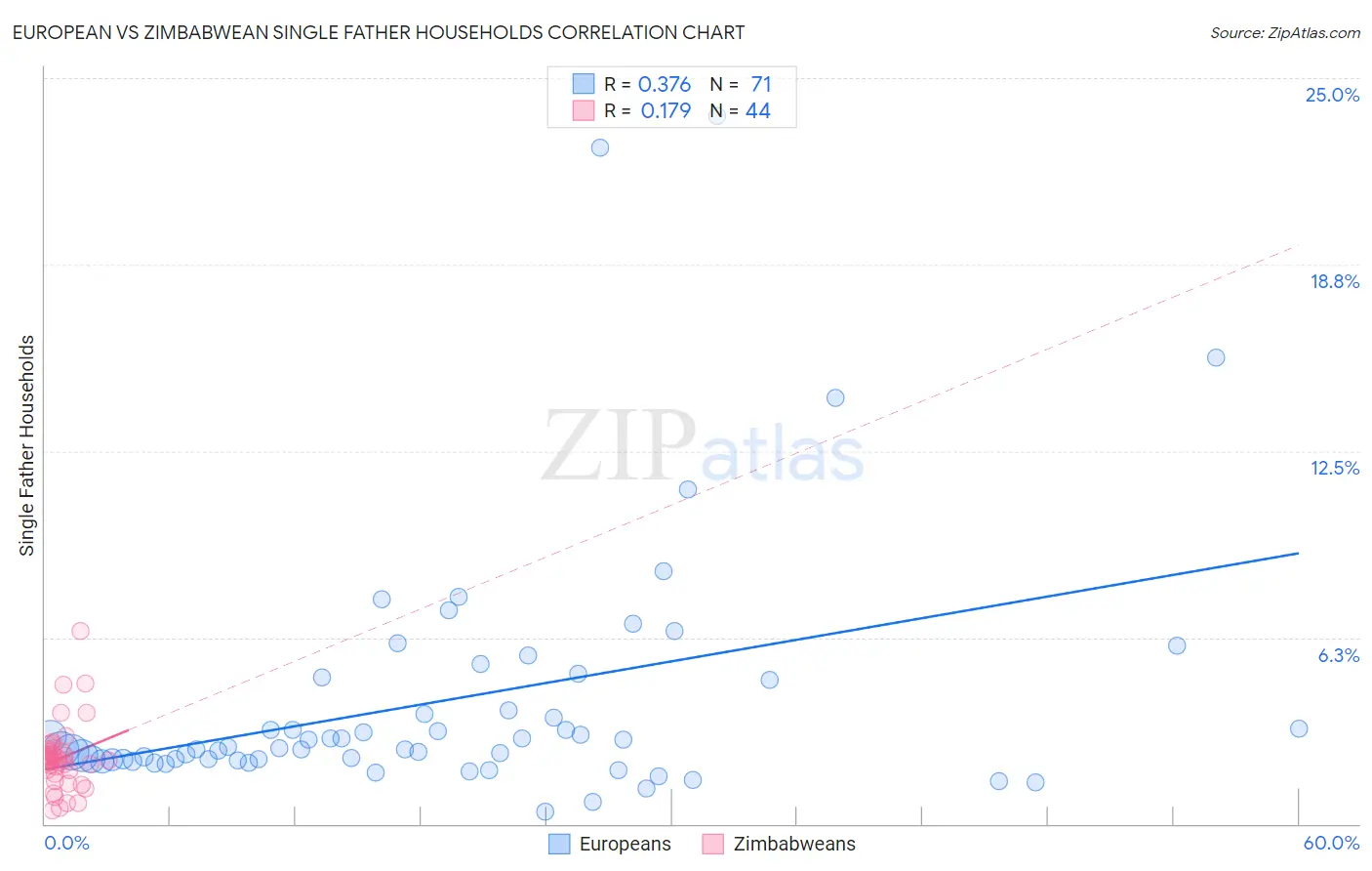 European vs Zimbabwean Single Father Households