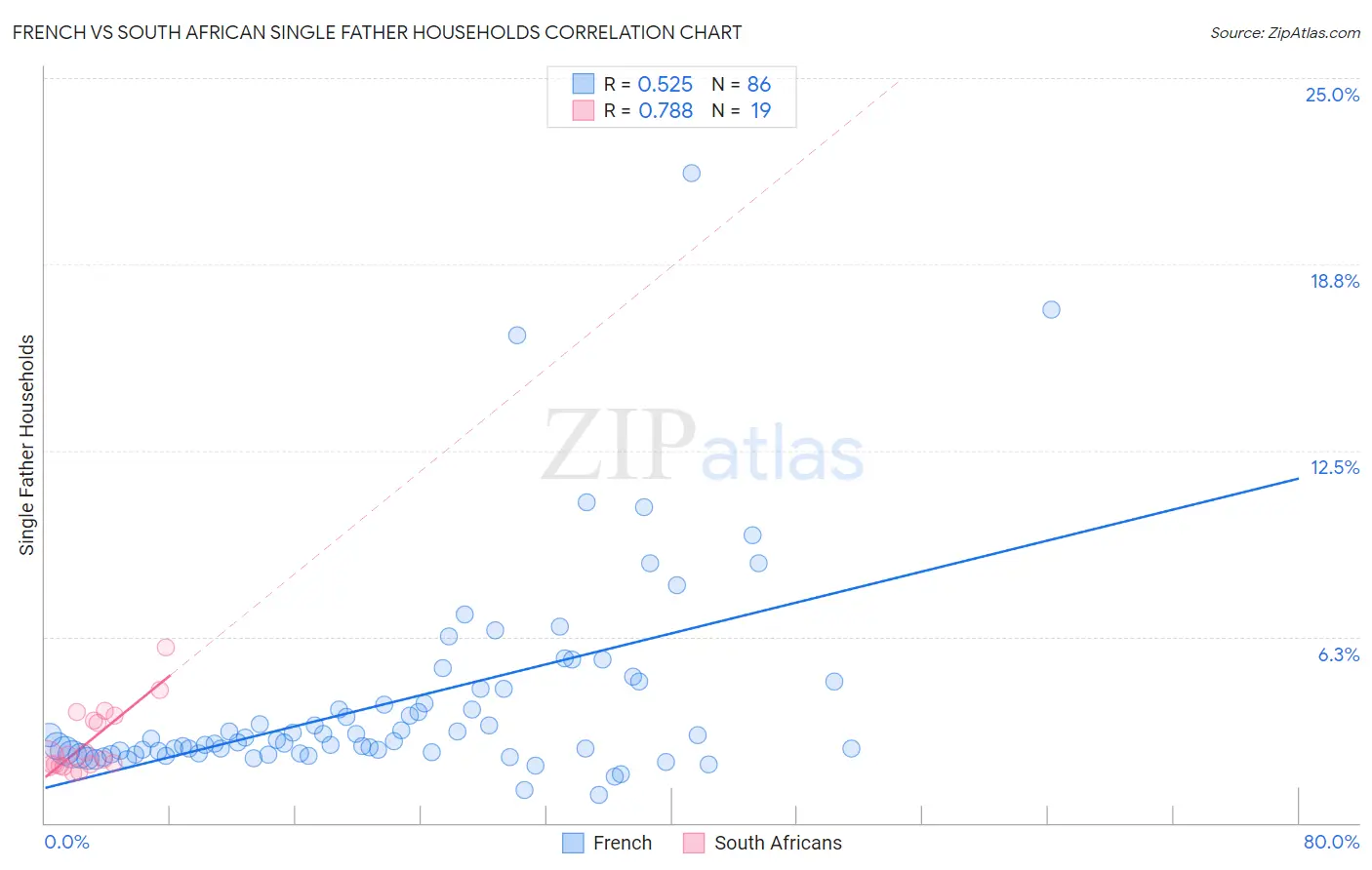 French vs South African Single Father Households