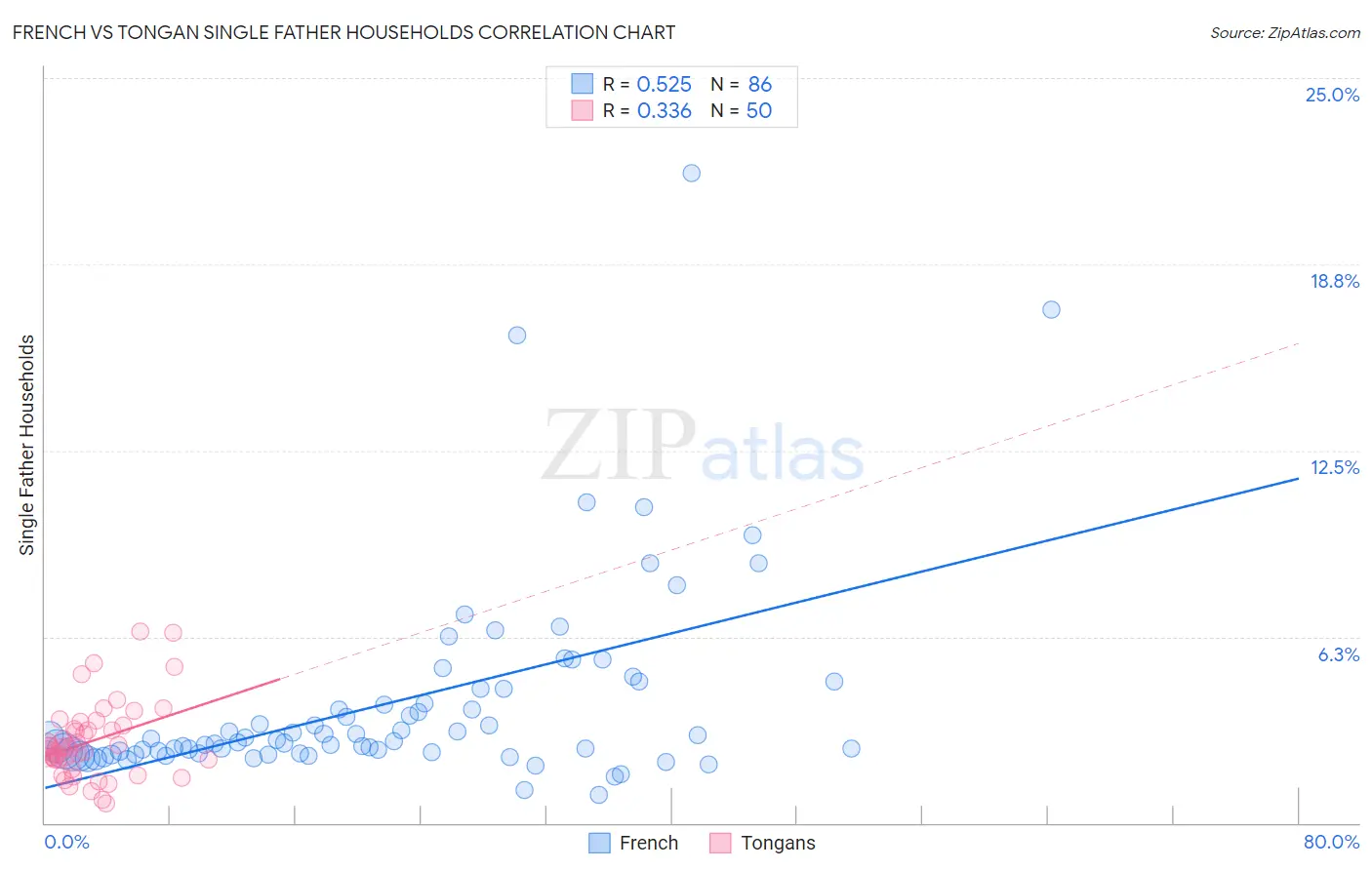 French vs Tongan Single Father Households
