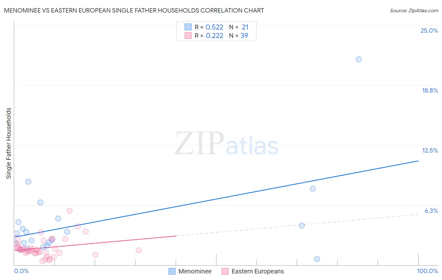 Menominee vs Eastern European Single Father Households