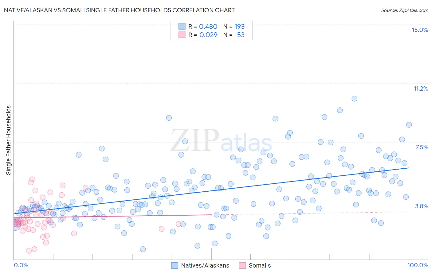 Native/Alaskan vs Somali Single Father Households