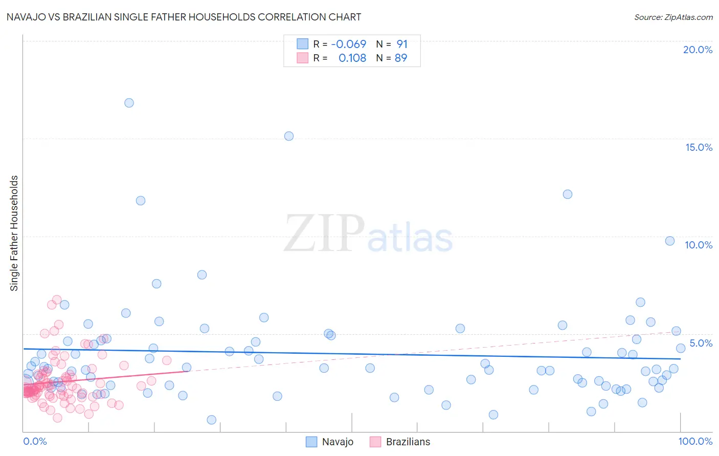 Navajo vs Brazilian Single Father Households