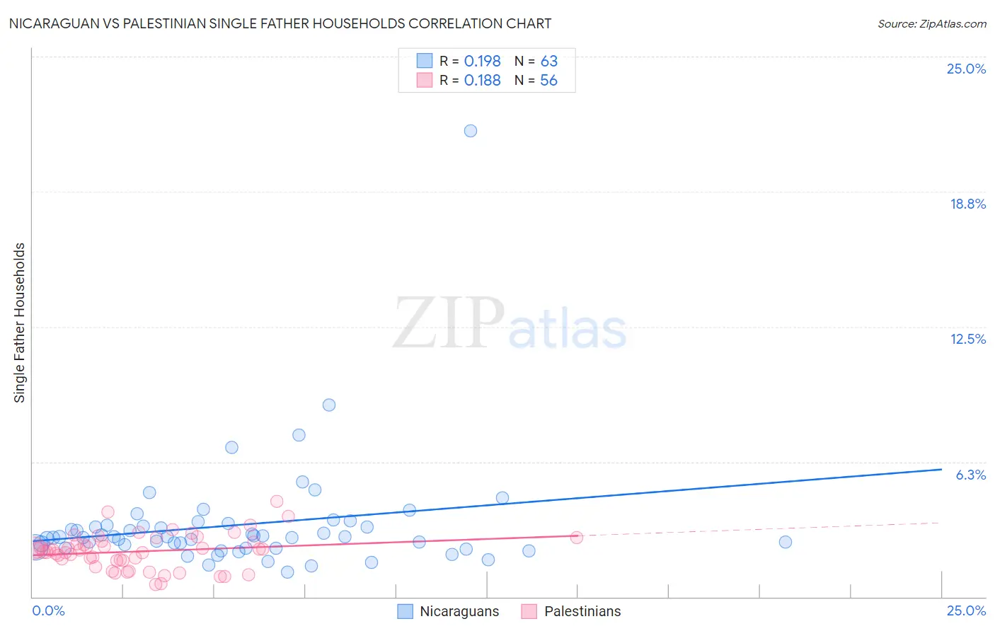Nicaraguan vs Palestinian Single Father Households