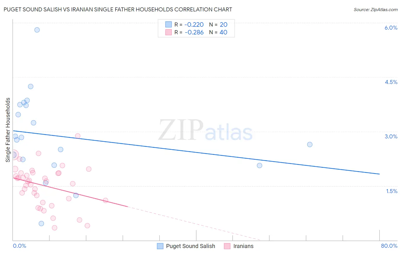 Puget Sound Salish vs Iranian Single Father Households