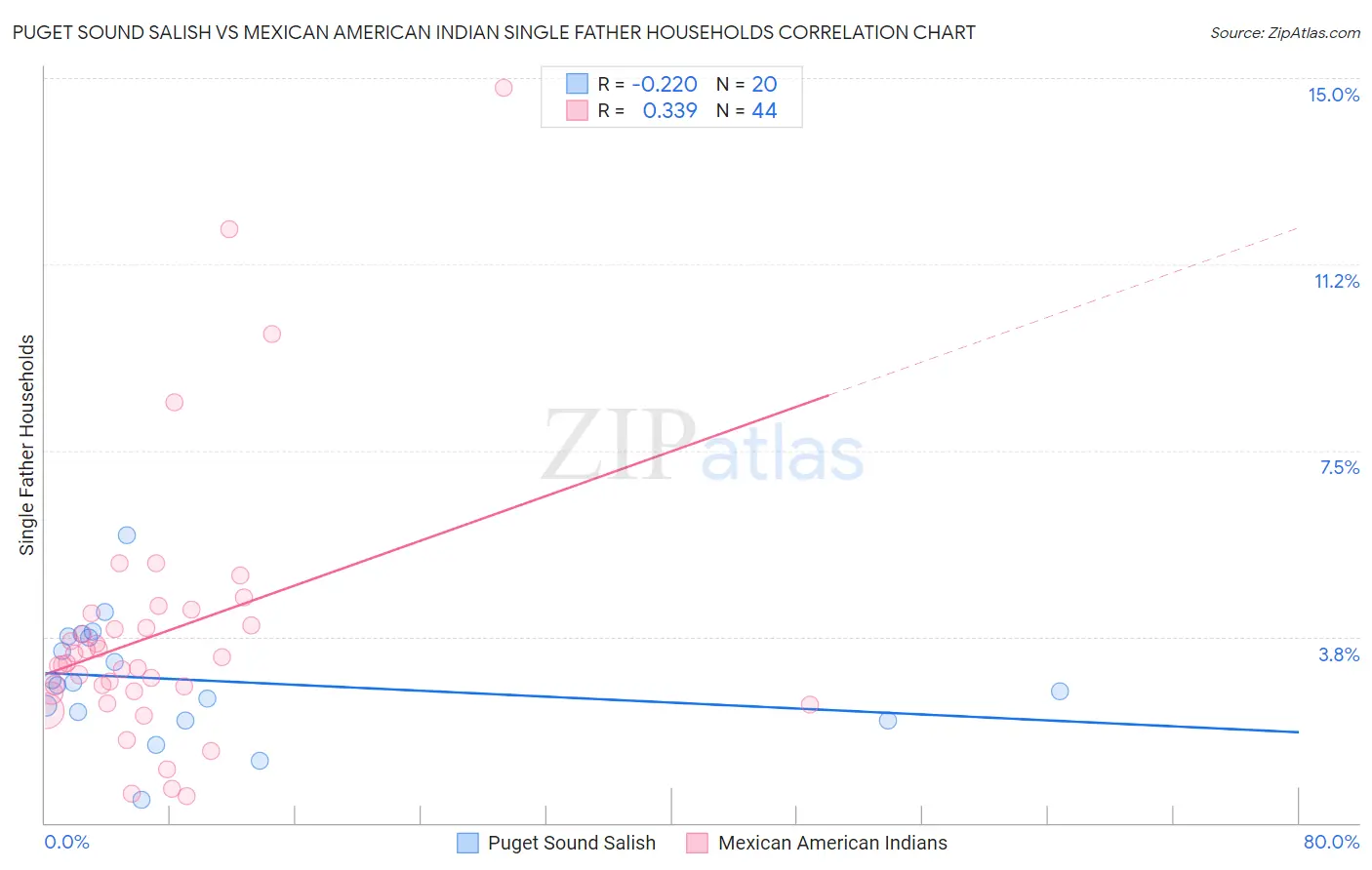 Puget Sound Salish vs Mexican American Indian Single Father Households