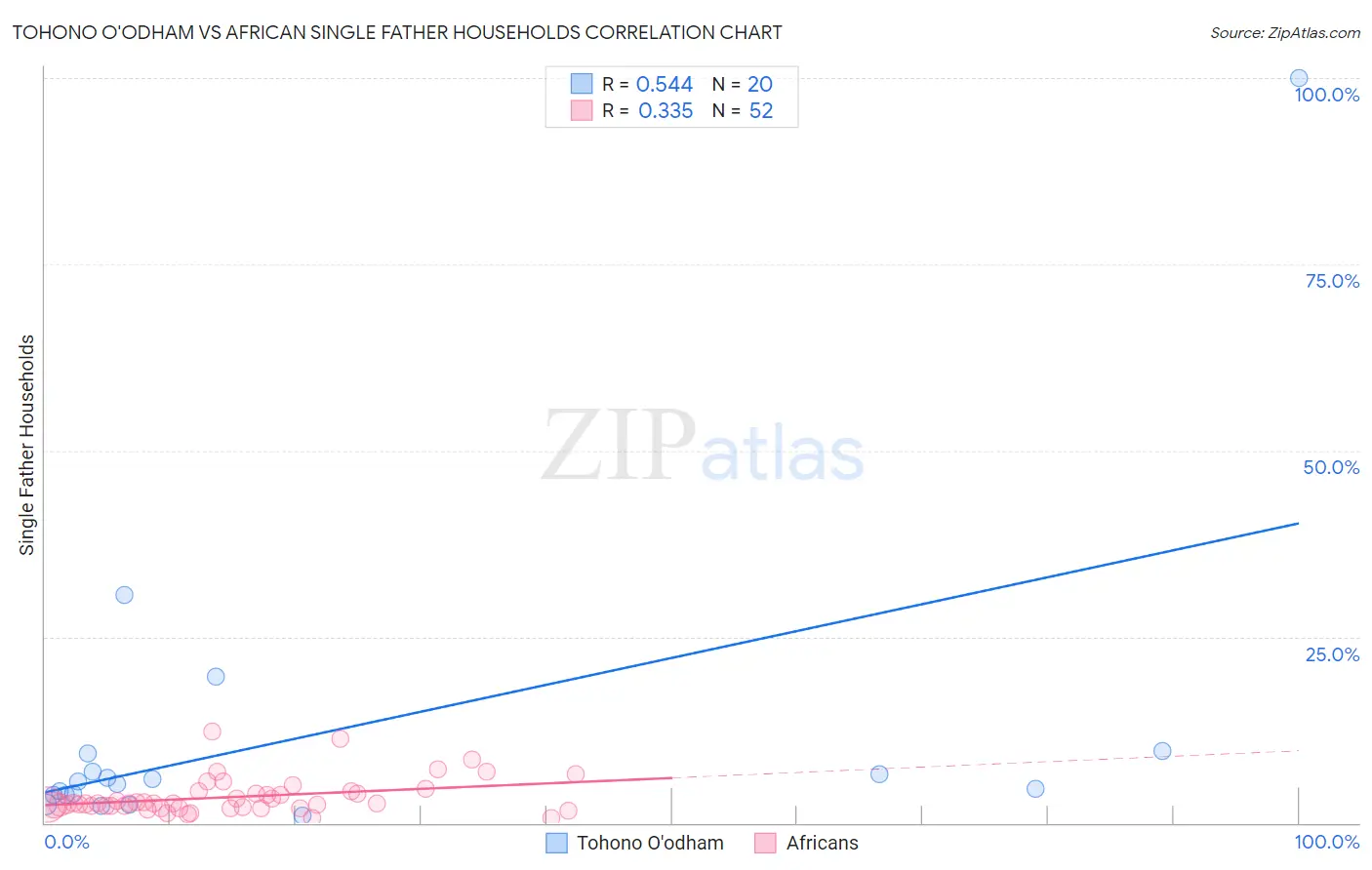 Tohono O'odham vs African Single Father Households
