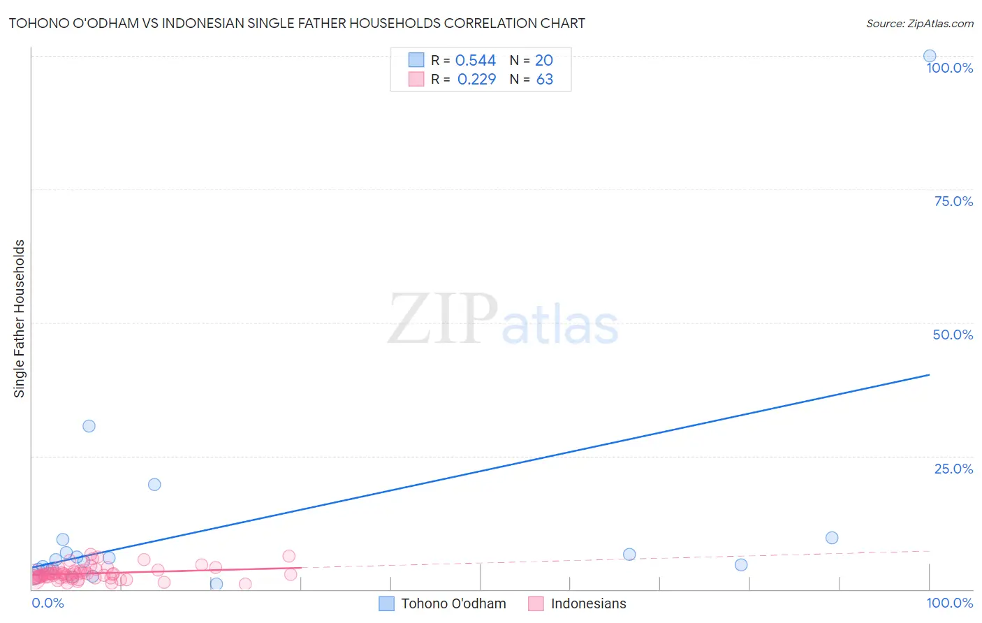 Tohono O'odham vs Indonesian Single Father Households