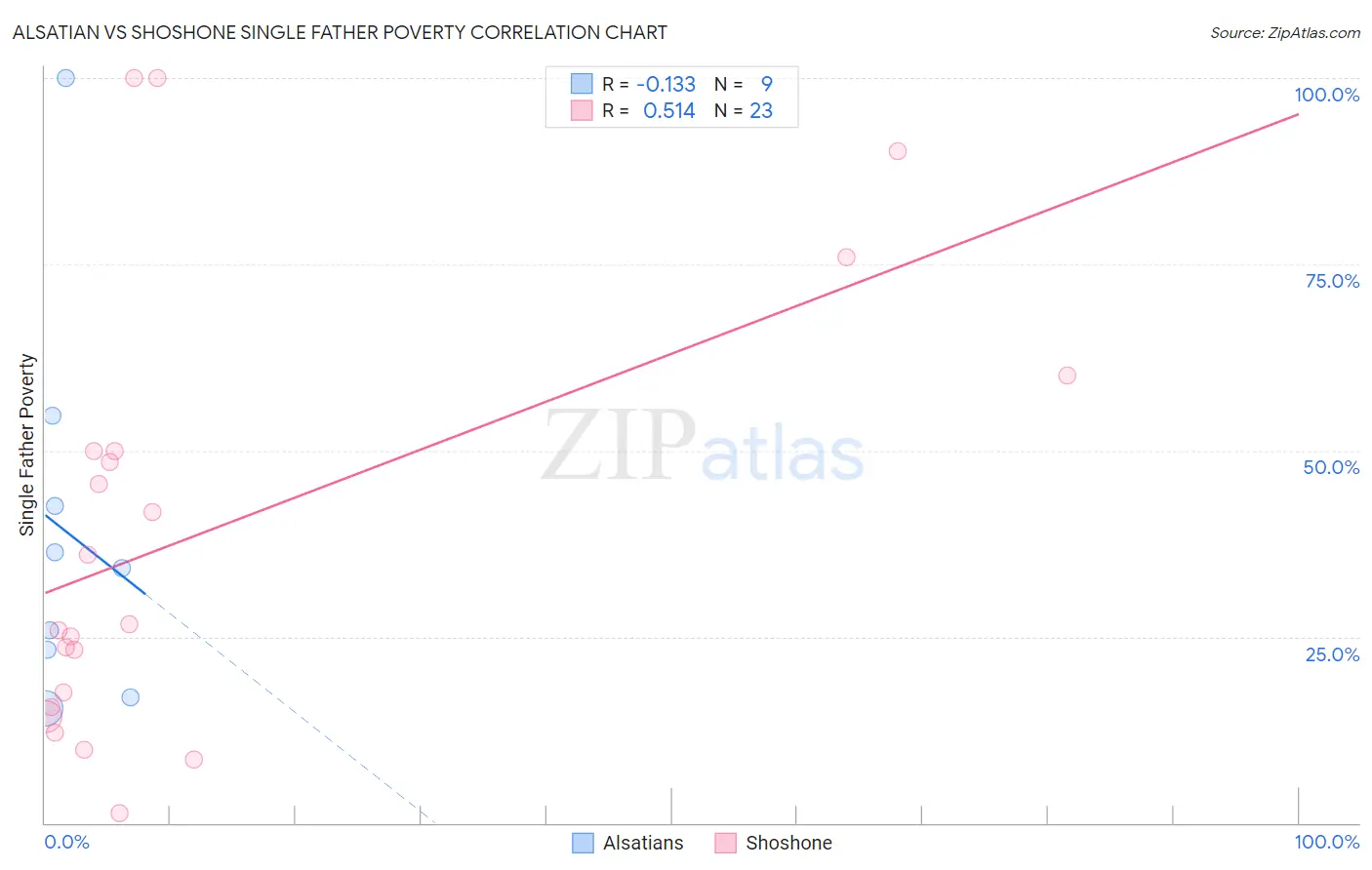 Alsatian vs Shoshone Single Father Poverty