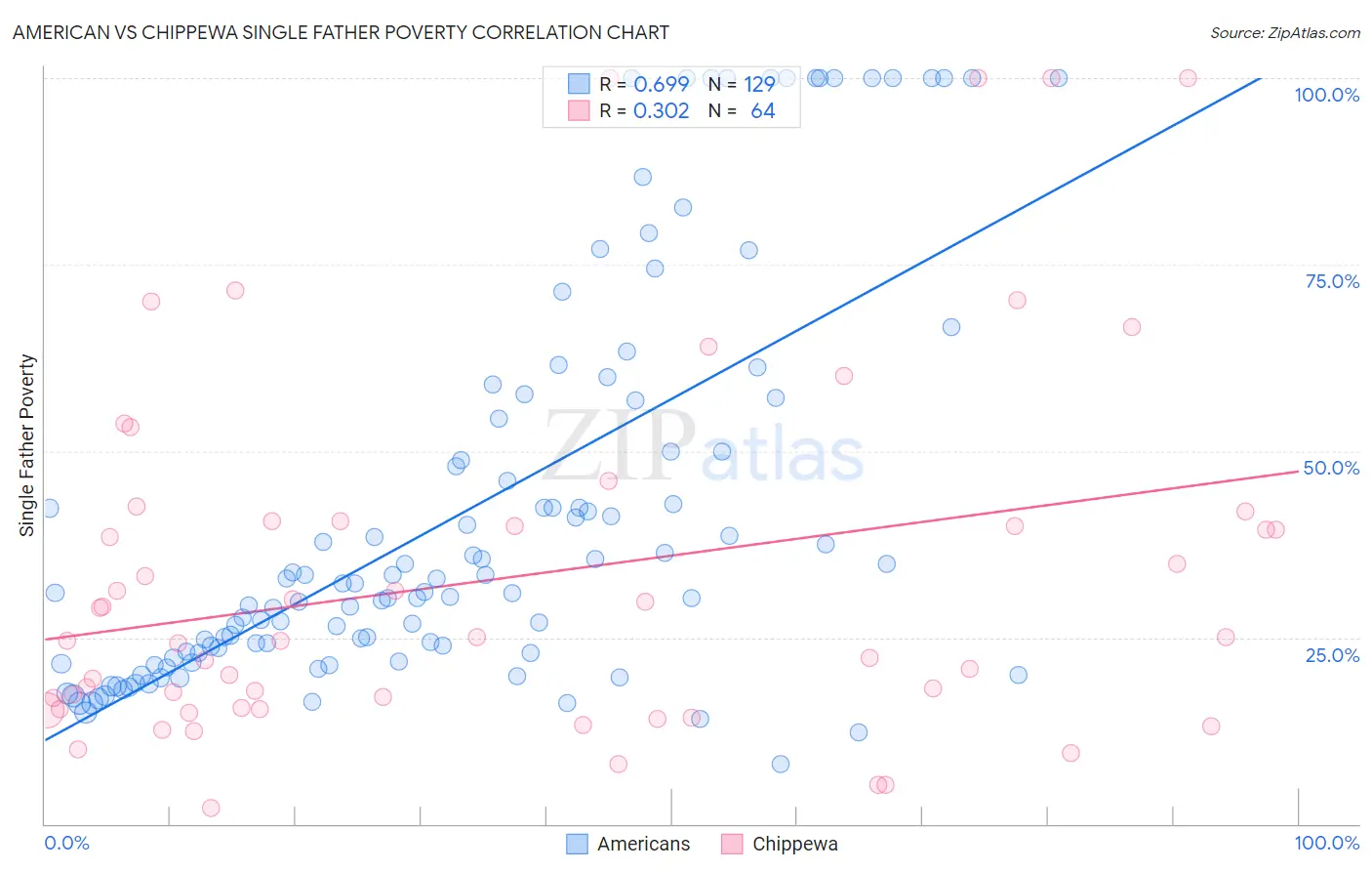 American vs Chippewa Single Father Poverty