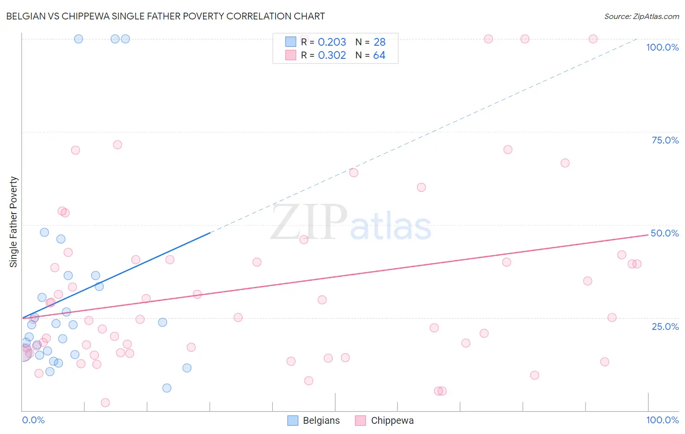Belgian vs Chippewa Single Father Poverty