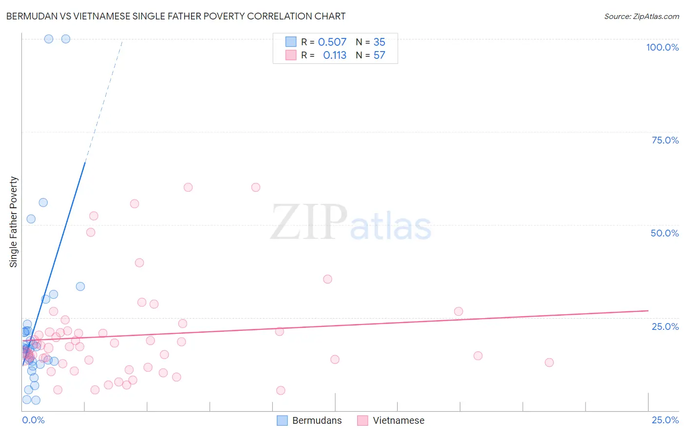 Bermudan vs Vietnamese Single Father Poverty
