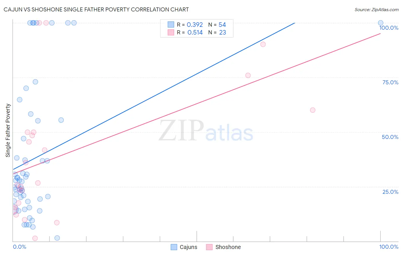 Cajun vs Shoshone Single Father Poverty