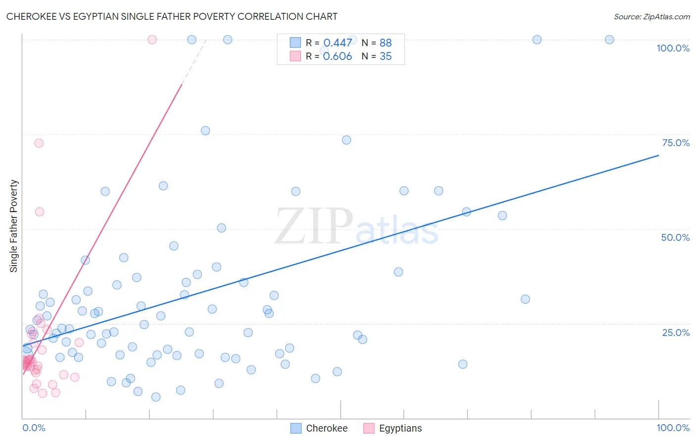 Cherokee vs Egyptian Single Father Poverty