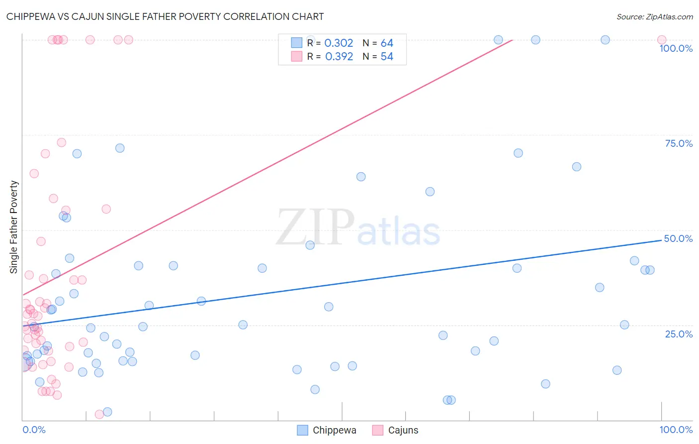 Chippewa vs Cajun Single Father Poverty