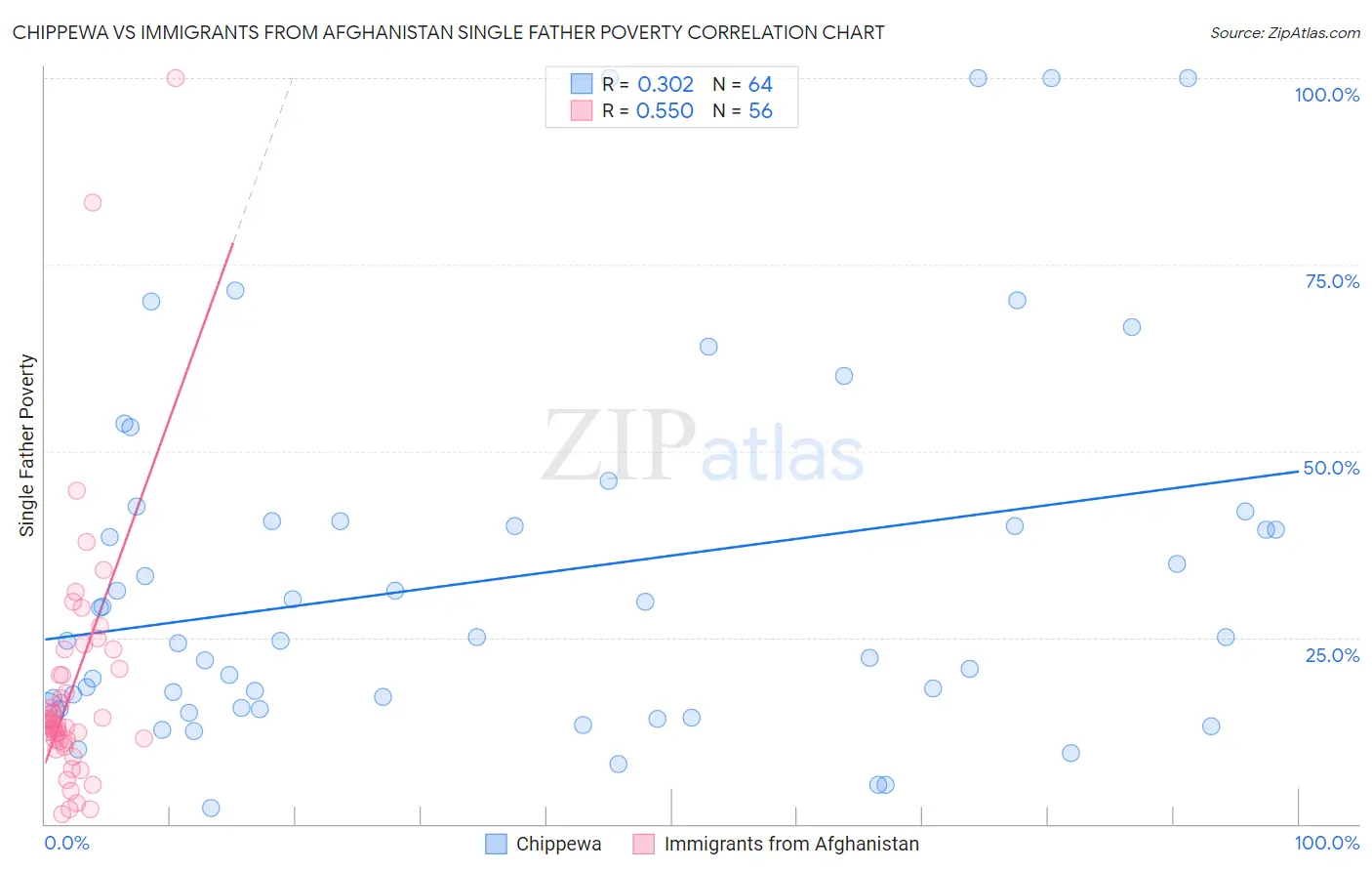 Chippewa vs Immigrants from Afghanistan Single Father Poverty