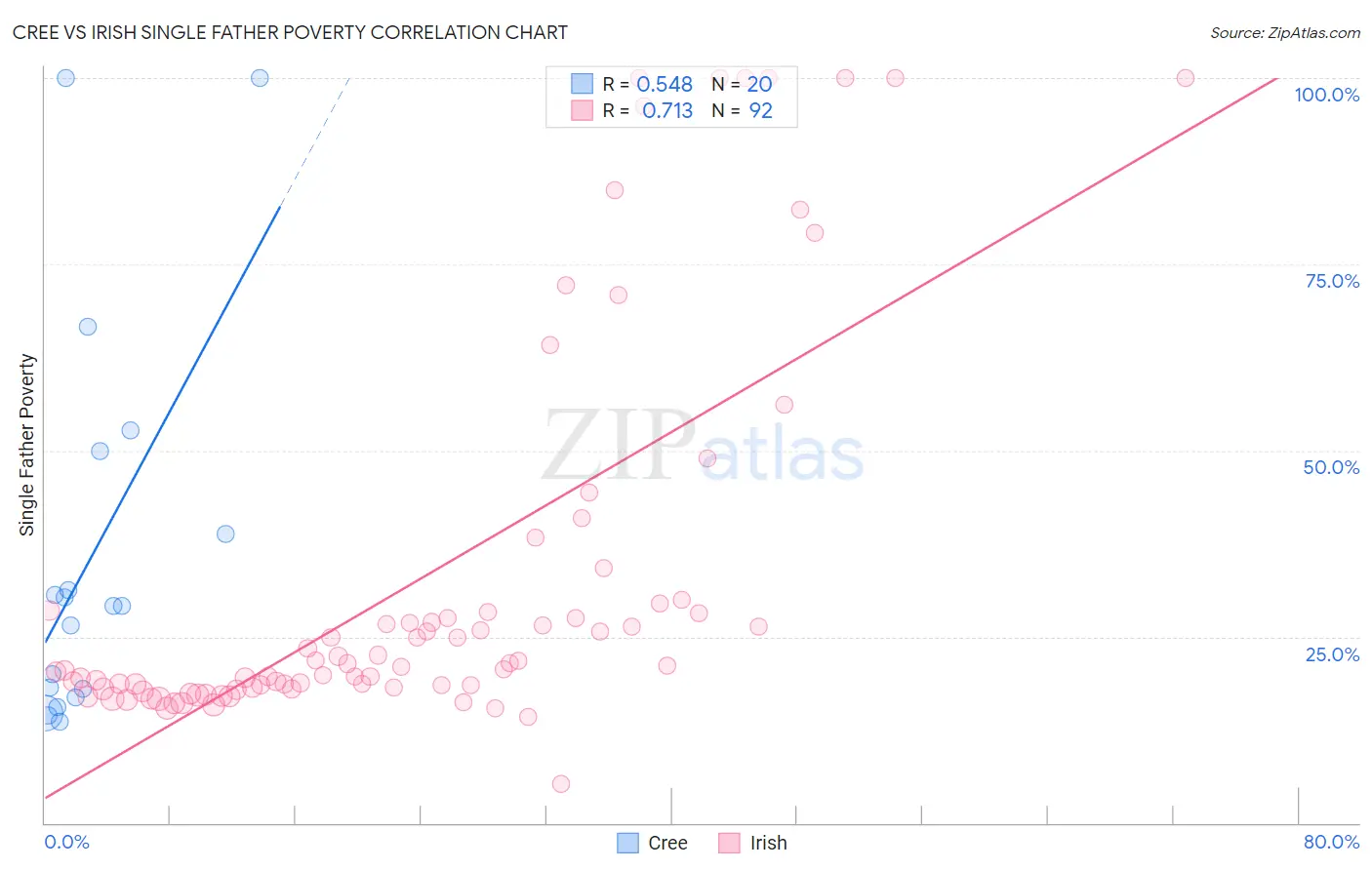 Cree vs Irish Single Father Poverty