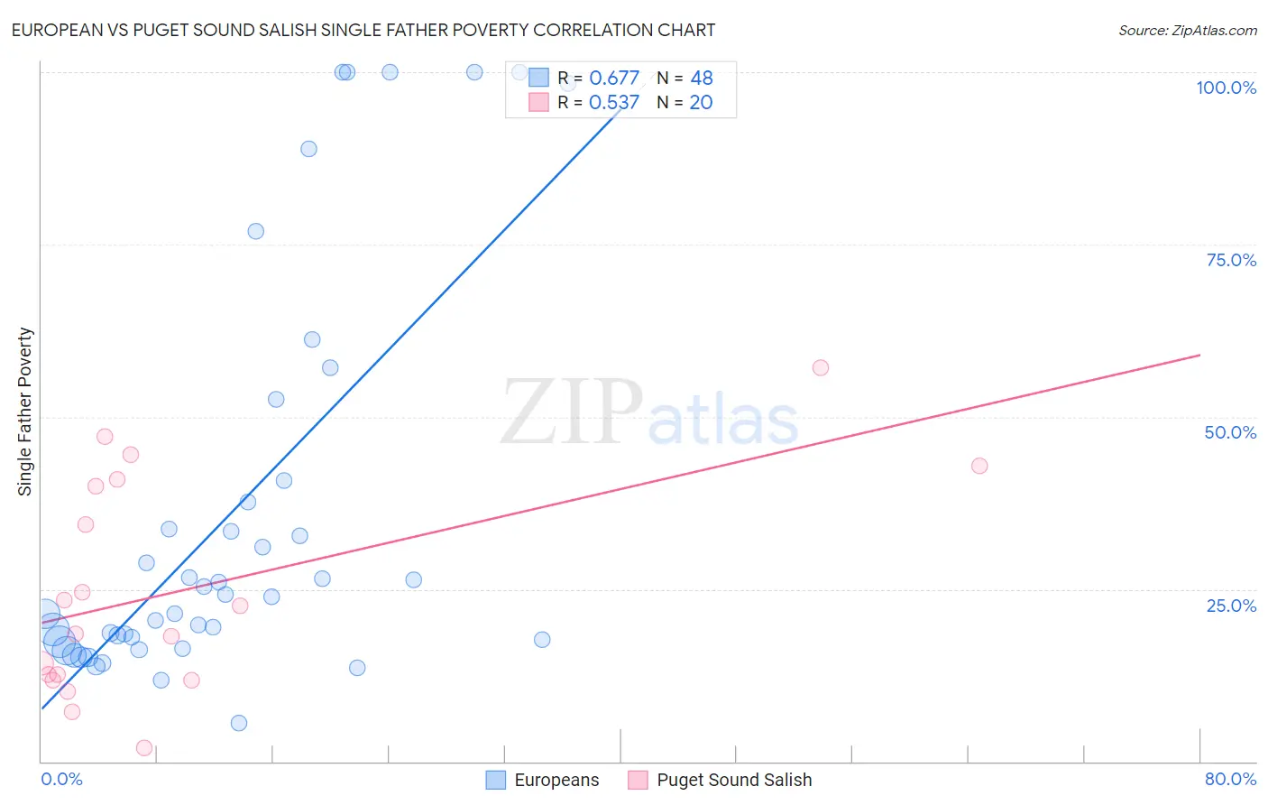 European vs Puget Sound Salish Single Father Poverty