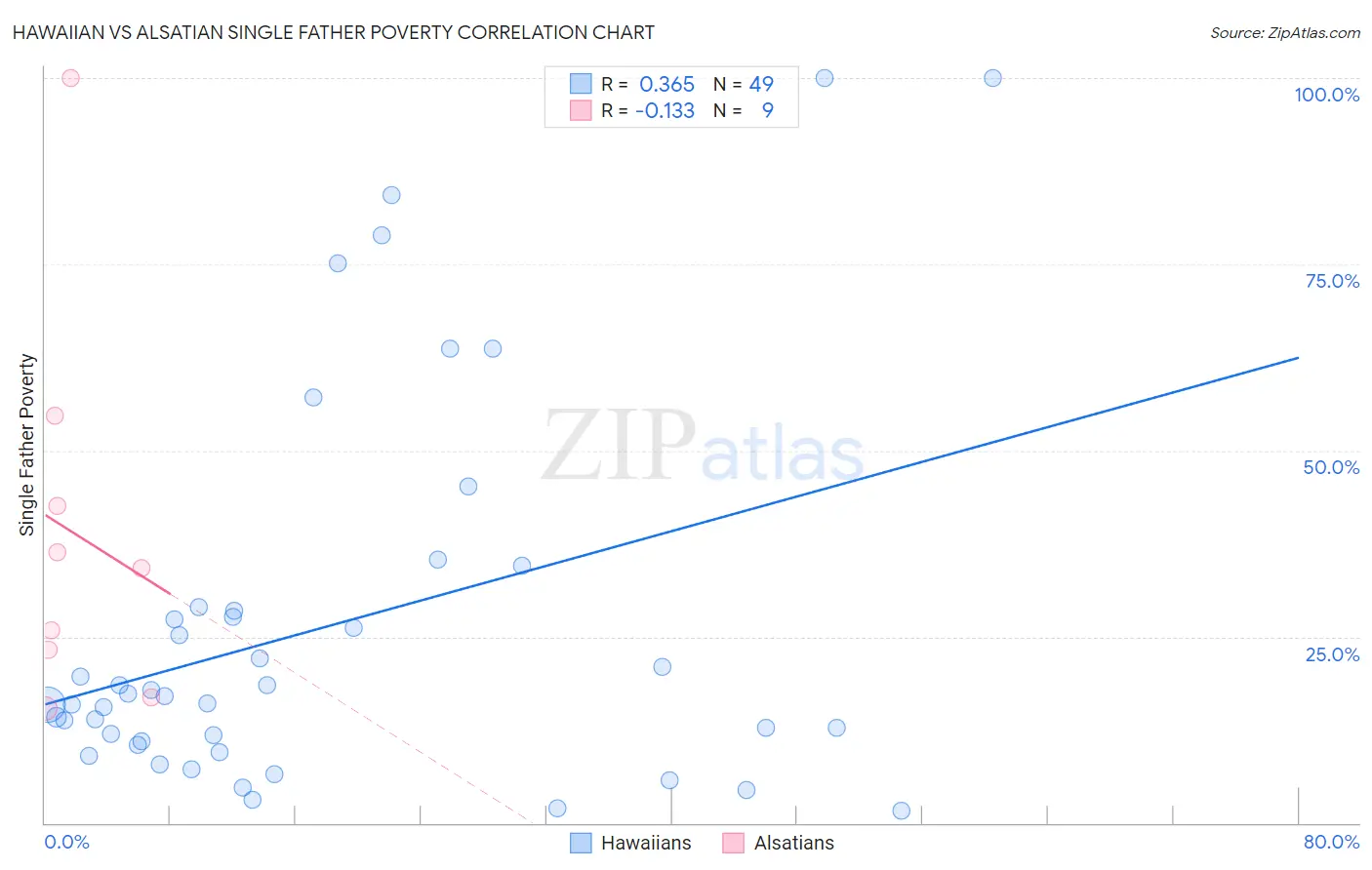 Hawaiian vs Alsatian Single Father Poverty
