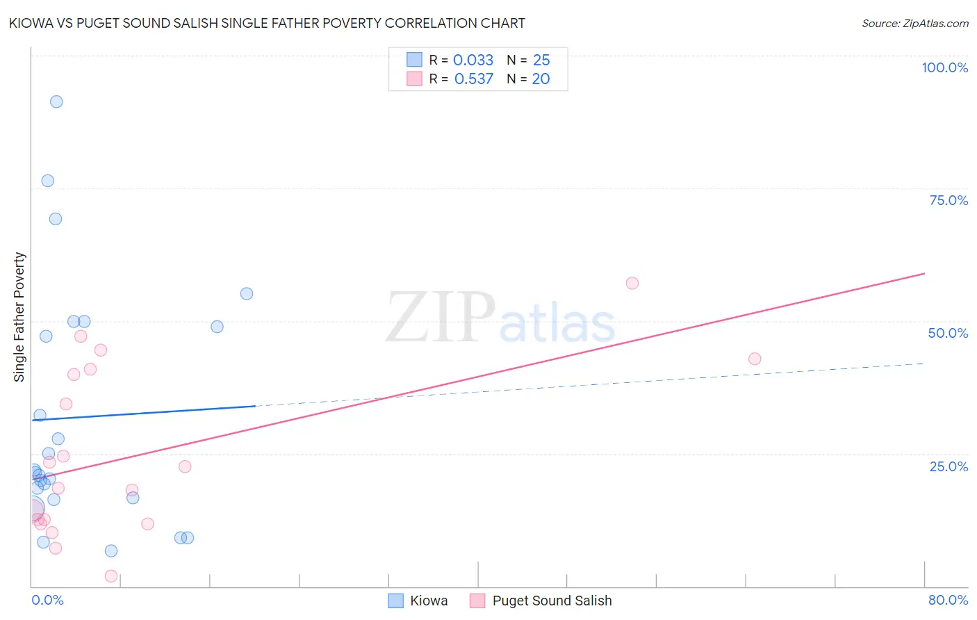 Kiowa vs Puget Sound Salish Single Father Poverty