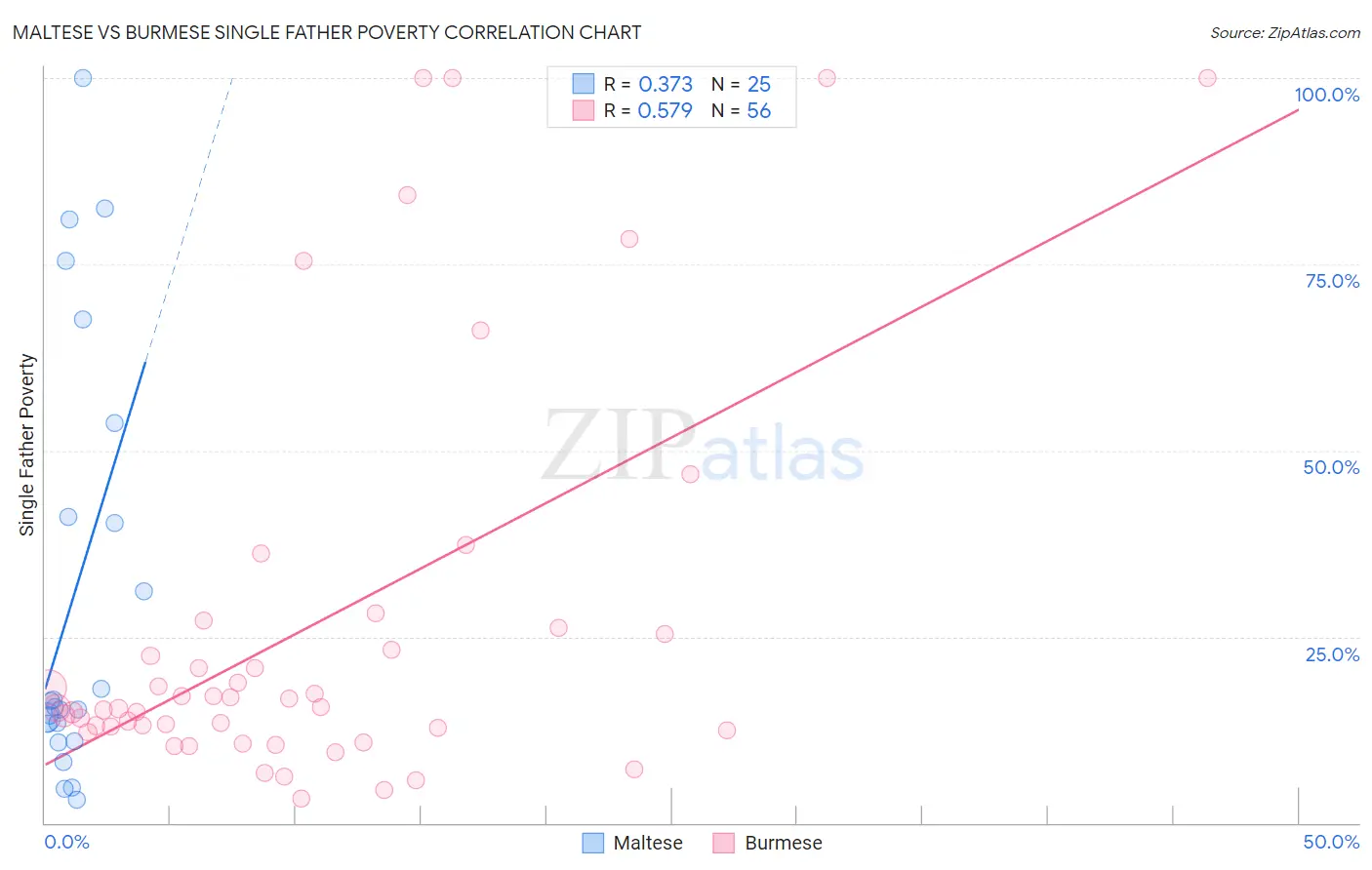 Maltese vs Burmese Single Father Poverty