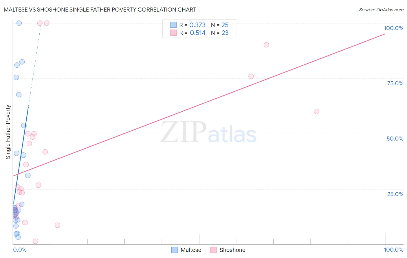 Maltese vs Shoshone Single Father Poverty