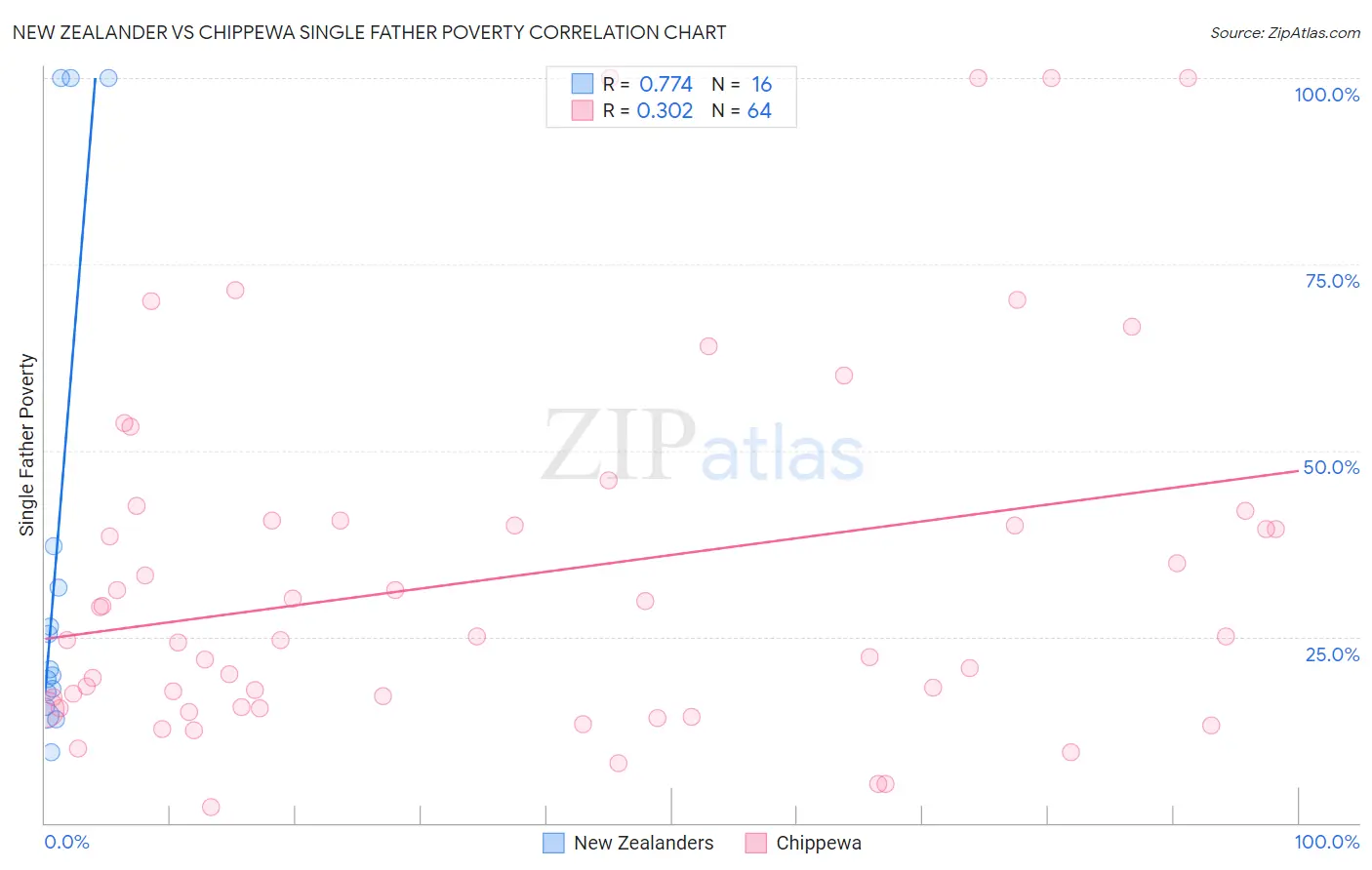 New Zealander vs Chippewa Single Father Poverty
