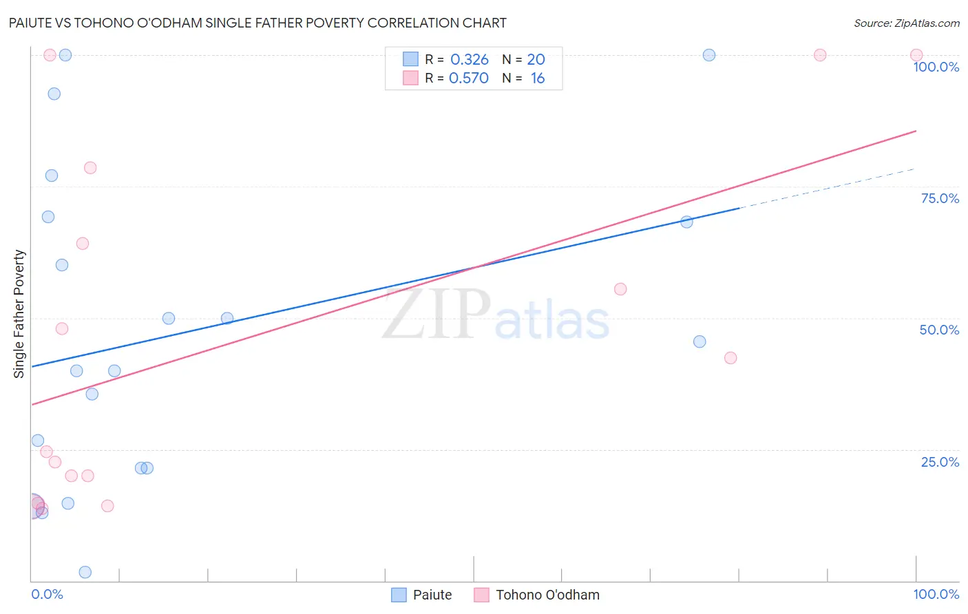 Paiute vs Tohono O'odham Single Father Poverty