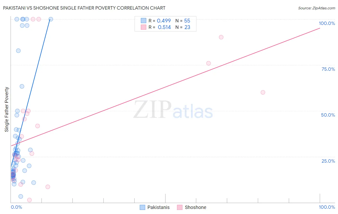 Pakistani vs Shoshone Single Father Poverty