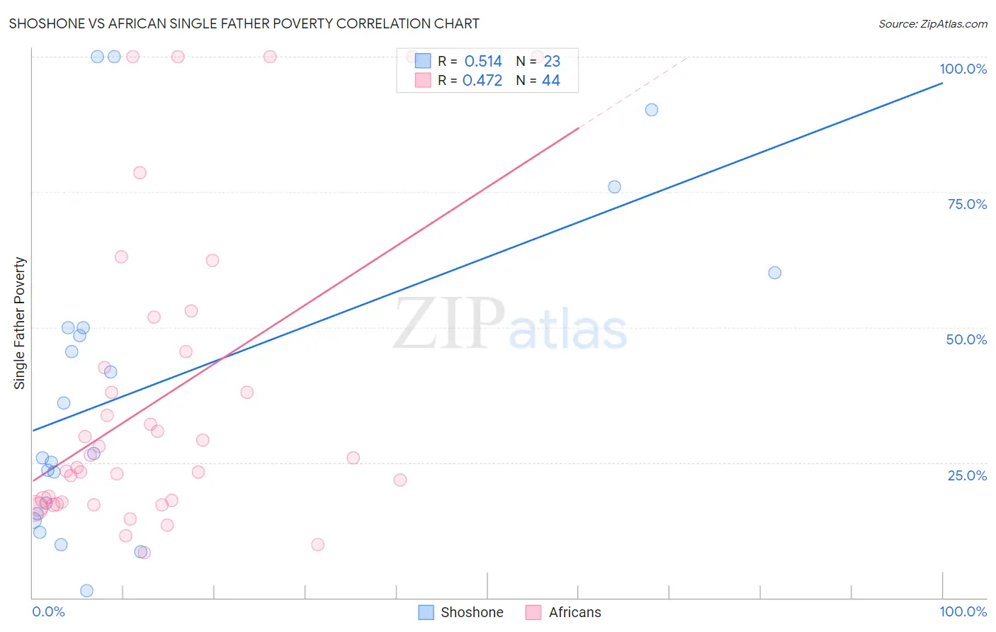 Shoshone vs African Single Father Poverty