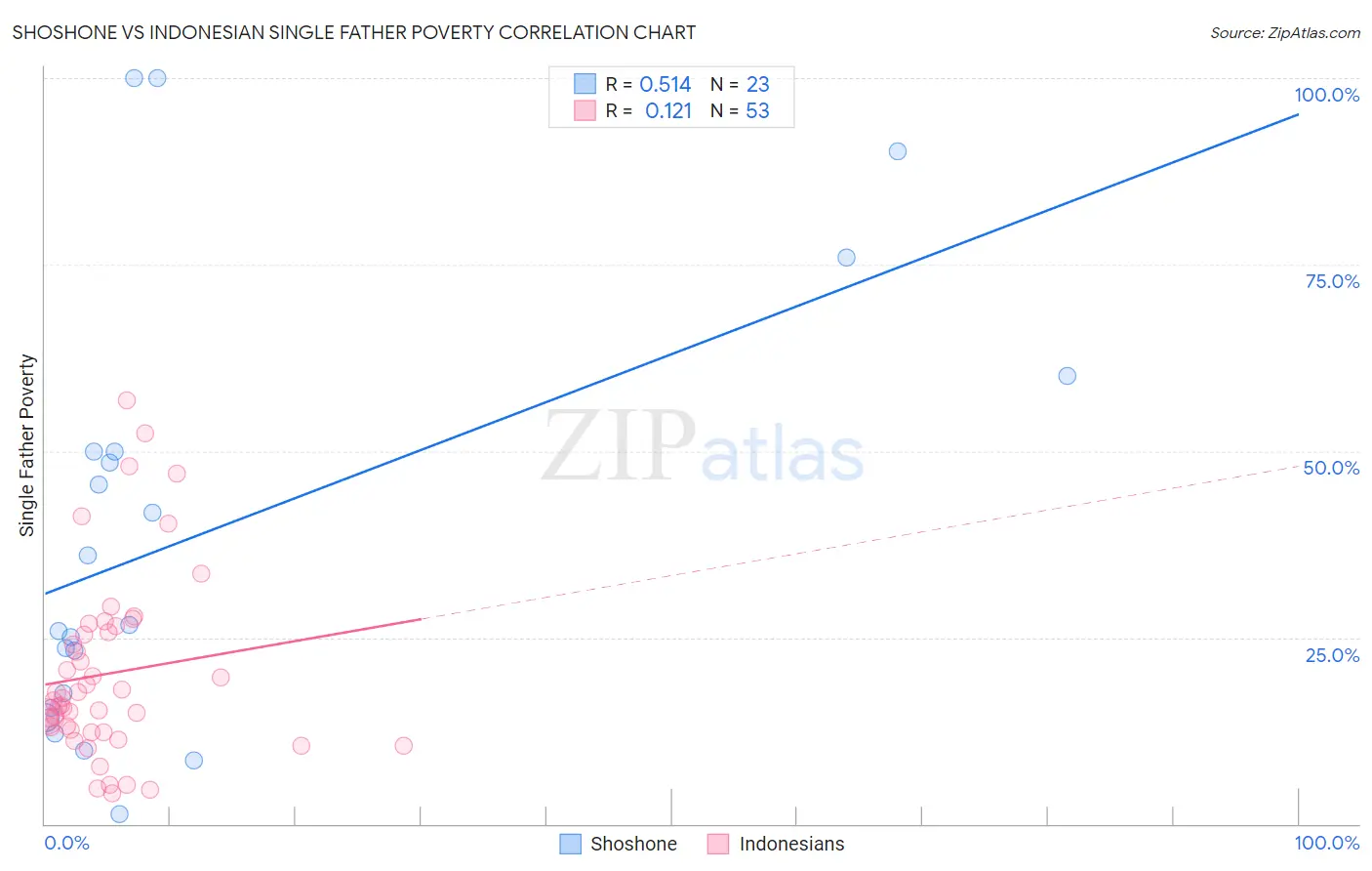 Shoshone vs Indonesian Single Father Poverty