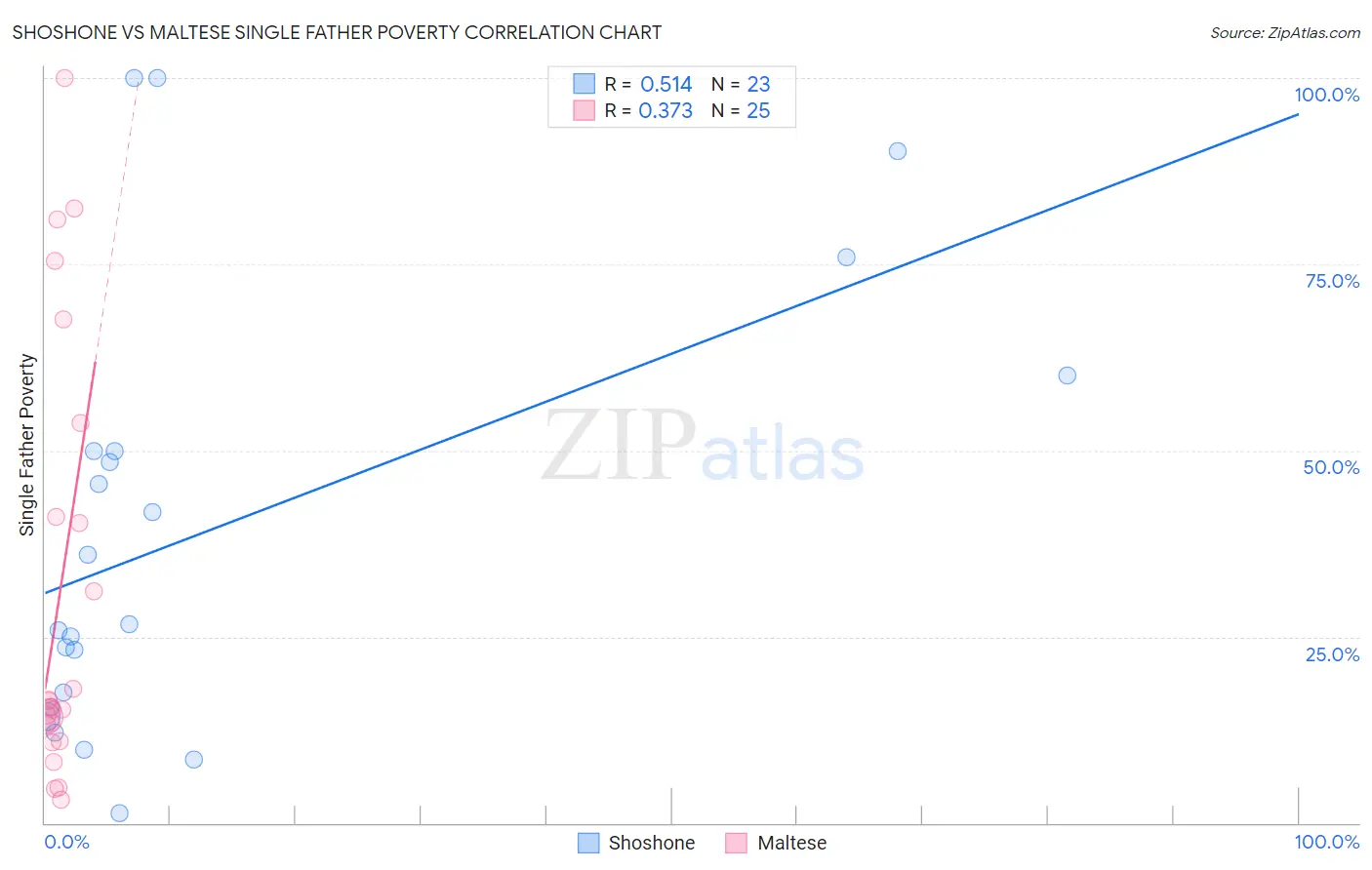 Shoshone vs Maltese Single Father Poverty