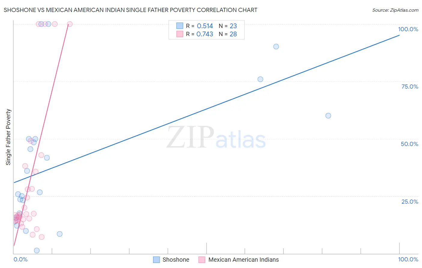Shoshone vs Mexican American Indian Single Father Poverty