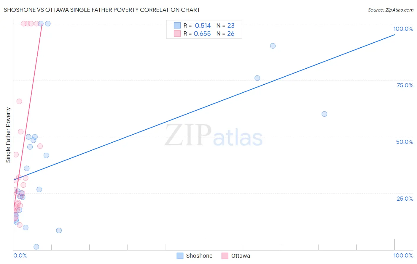 Shoshone vs Ottawa Single Father Poverty