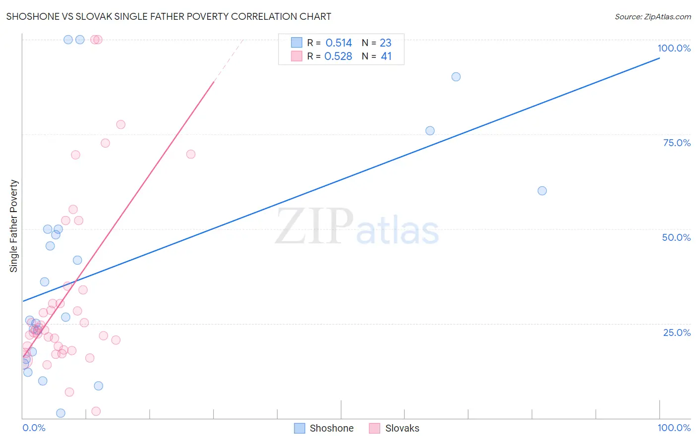 Shoshone vs Slovak Single Father Poverty