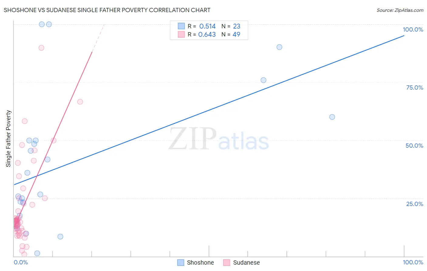 Shoshone vs Sudanese Single Father Poverty