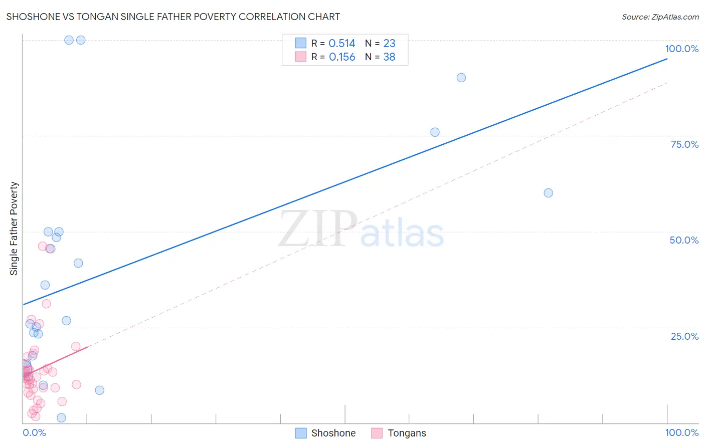 Shoshone vs Tongan Single Father Poverty