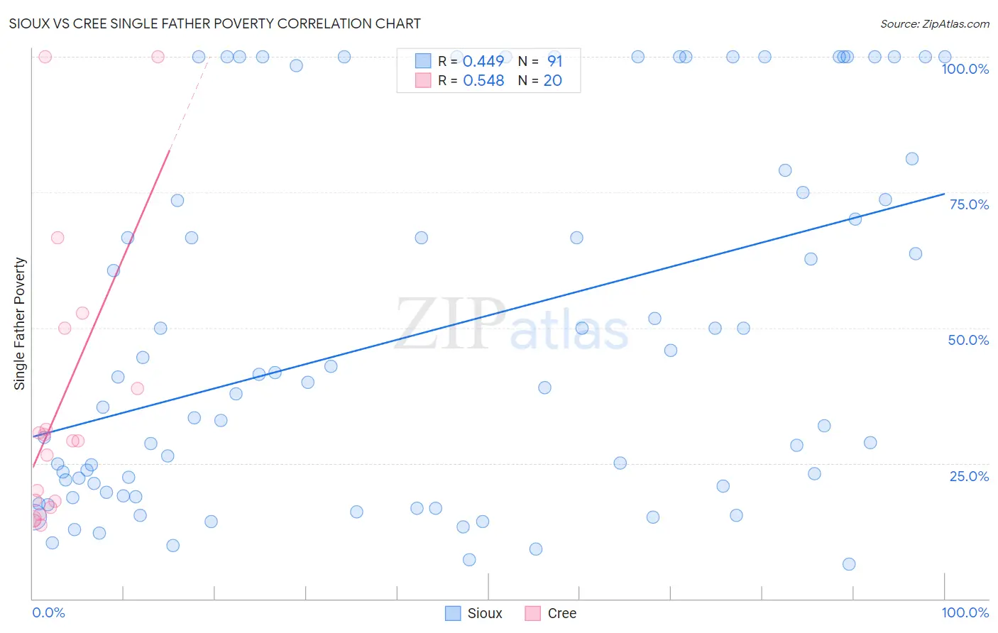 Sioux vs Cree Single Father Poverty