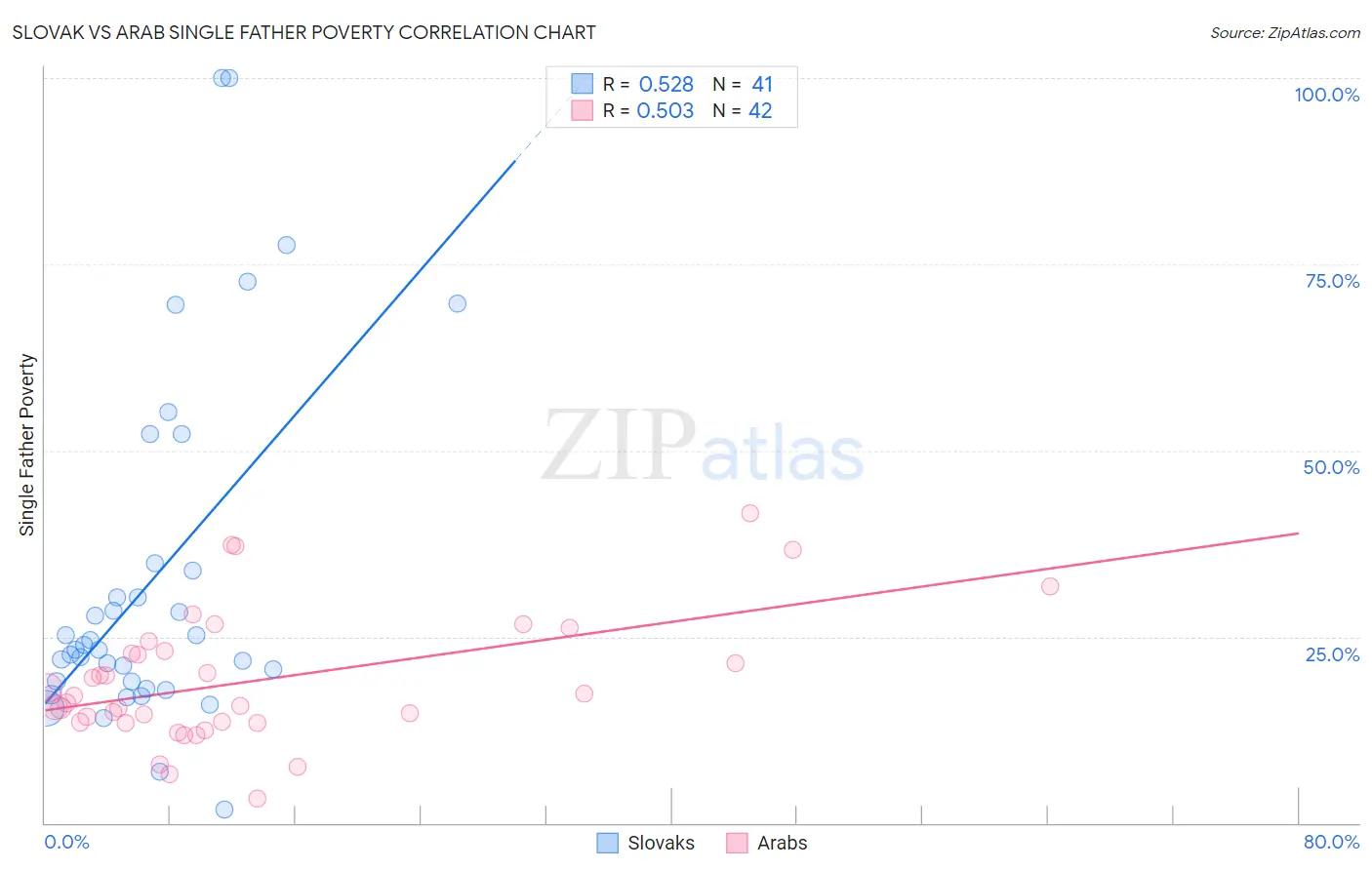 Slovak vs Arab Single Father Poverty