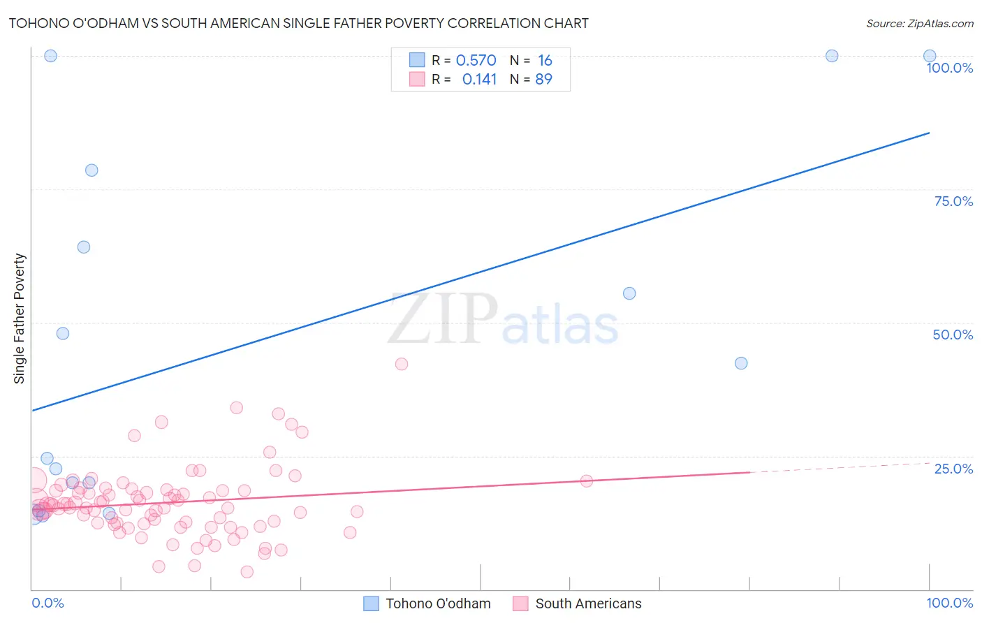 Tohono O'odham vs South American Single Father Poverty