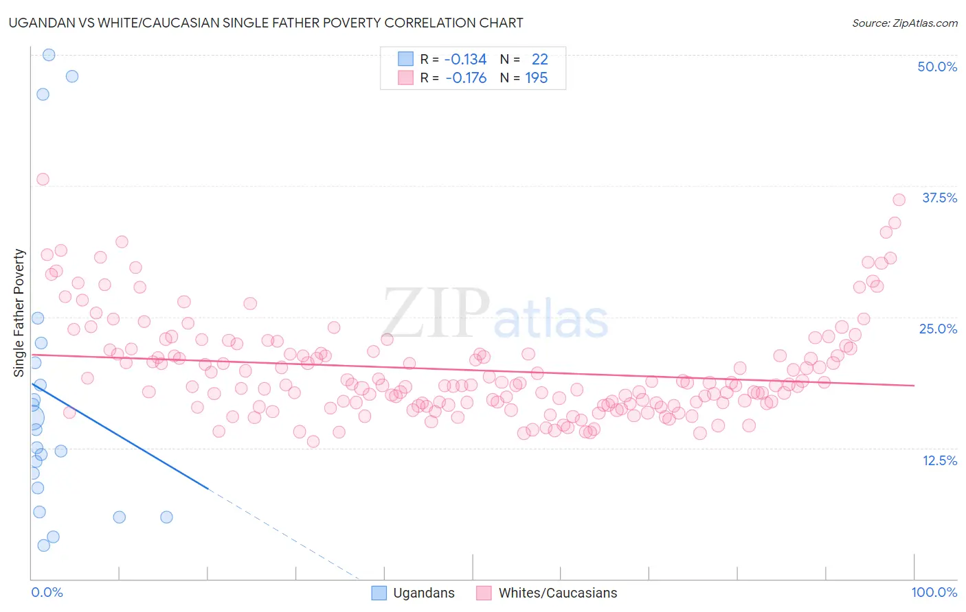 Ugandan vs White/Caucasian Single Father Poverty