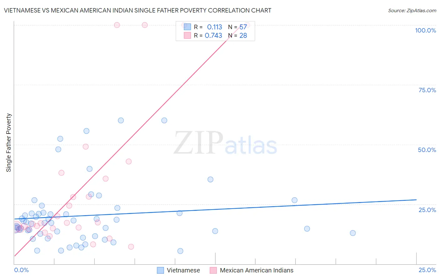 Vietnamese vs Mexican American Indian Single Father Poverty
