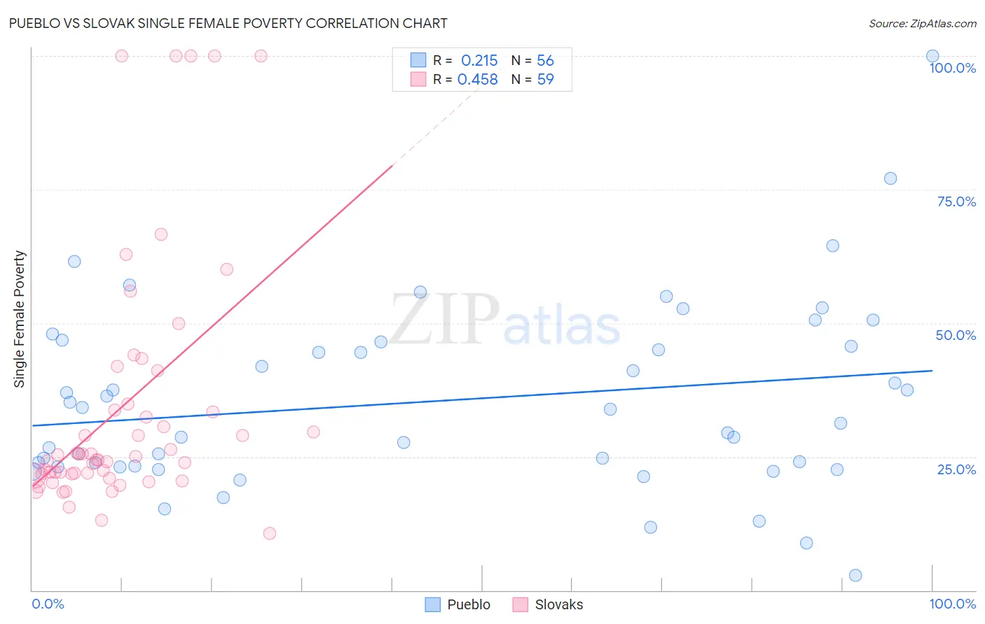 Pueblo vs Slovak Single Female Poverty