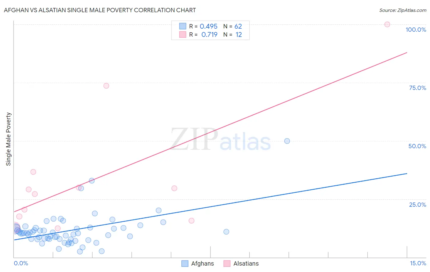 Afghan vs Alsatian Single Male Poverty