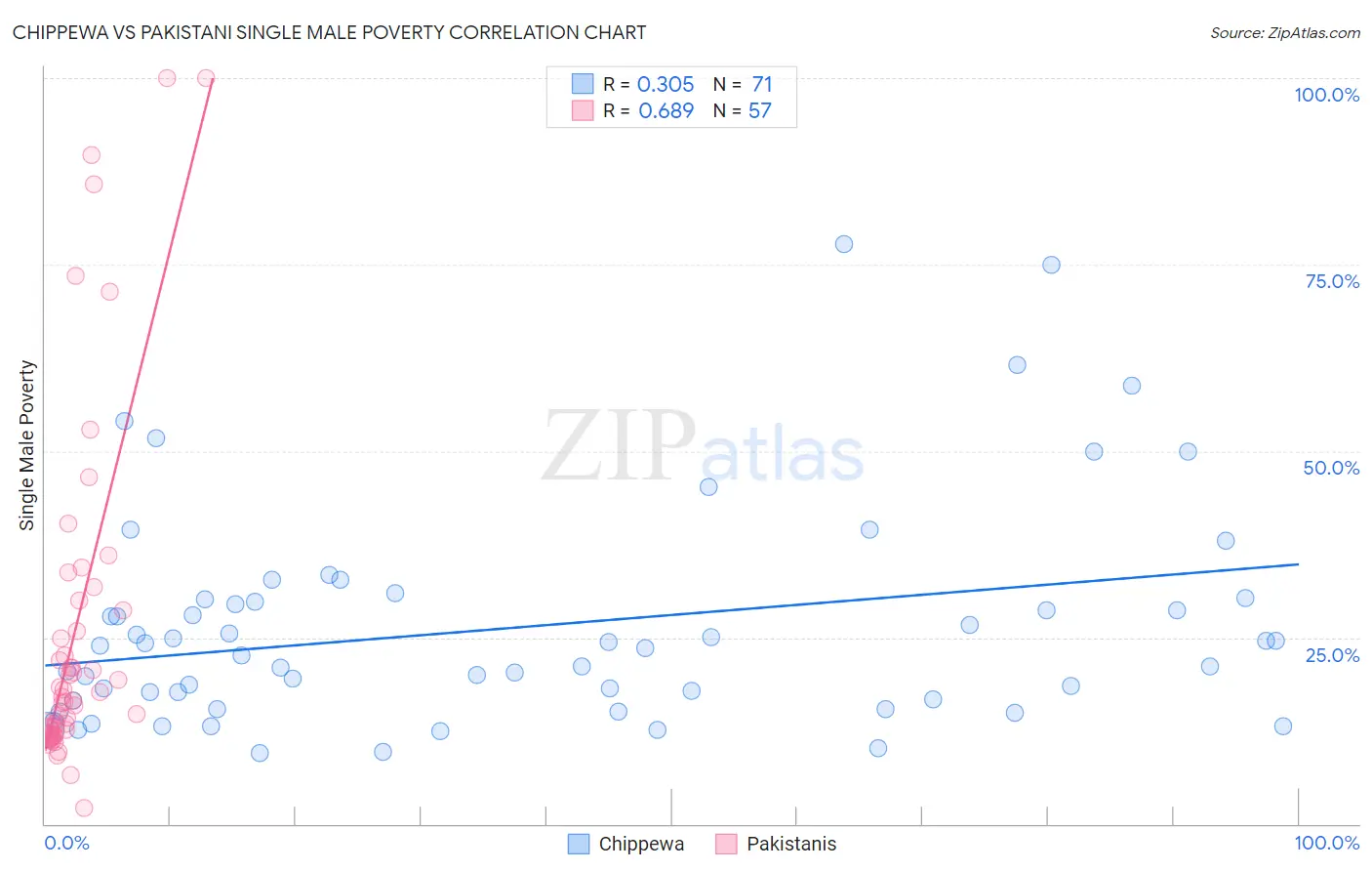 Chippewa vs Pakistani Single Male Poverty