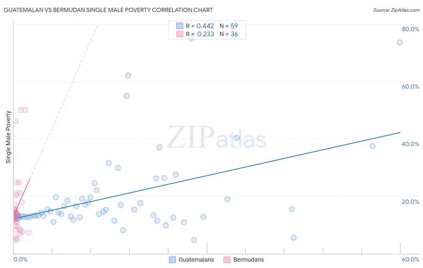 Guatemalan vs Bermudan Single Male Poverty