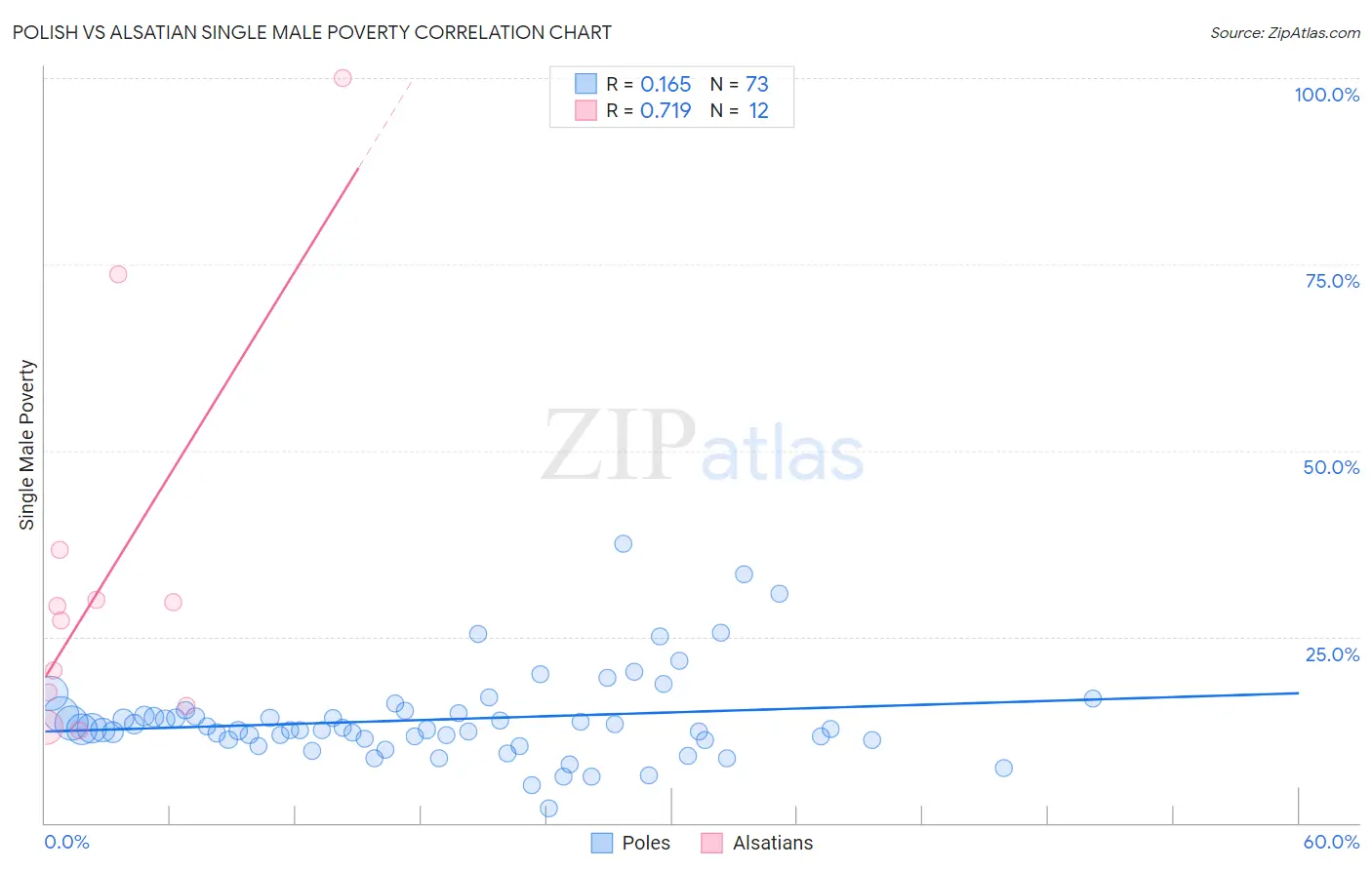 Polish vs Alsatian Single Male Poverty